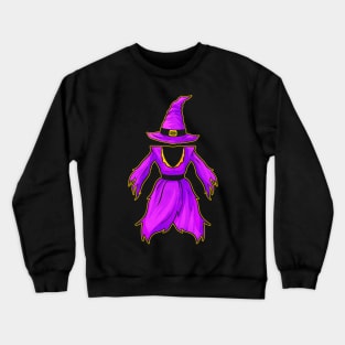 Evil Witch Outfit Hat And Dress Halloween Crewneck Sweatshirt